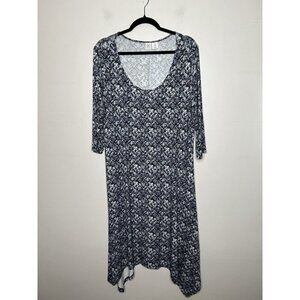 ARTISAN NY Women’s Blue White Boho Dress Sleeveless Dress Size 1X